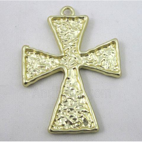 cross alloy pendant, duck-gold