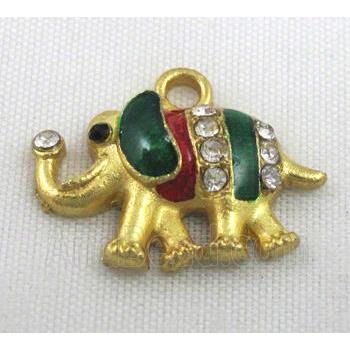 enamel alloy pendant with rhinestone