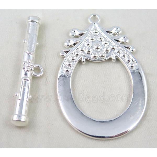 alloy toggle clasps, silver plated