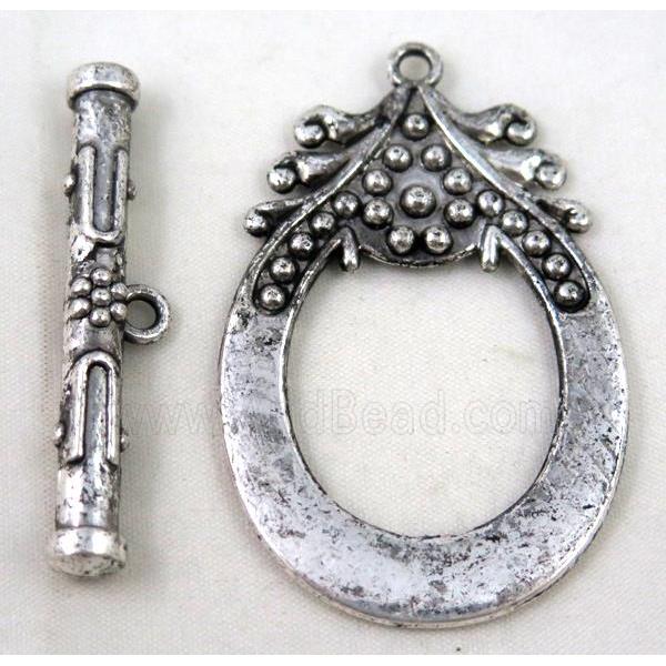alloy toggle clasps, antique silver