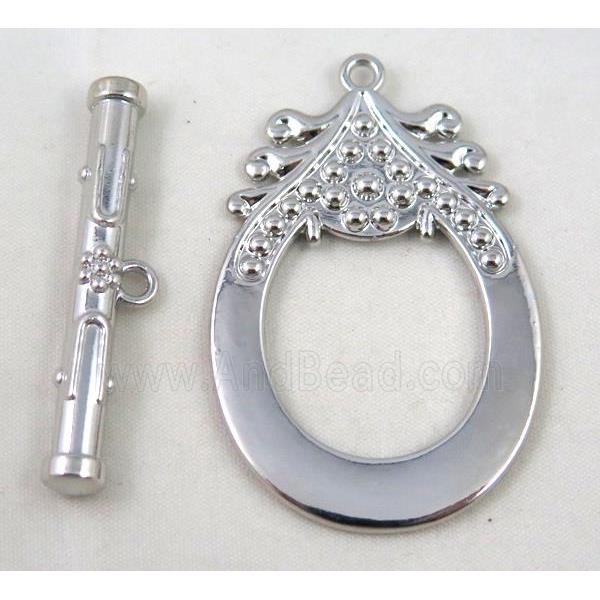 alloy toggle clasps, platinum plated