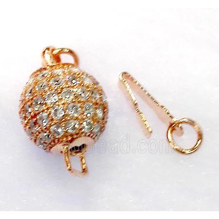 paved zircon copper connector, red copper