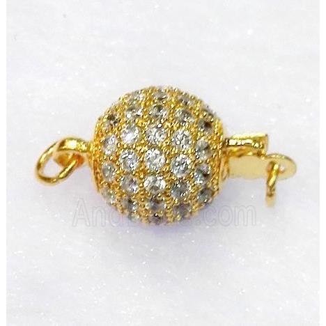 paved zircon copper connector, gold plated