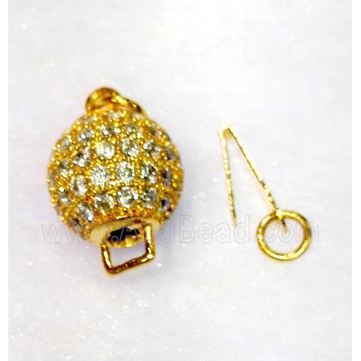 paved zircon copper connector, gold plated