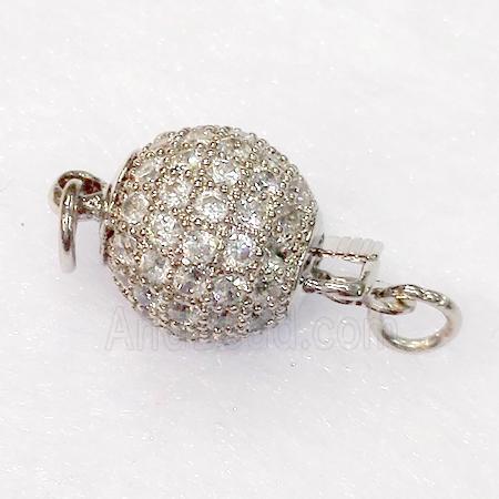 paved zircon copper connector, platinum plated