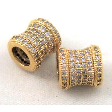Zircon, copper spacer bead, gold plated