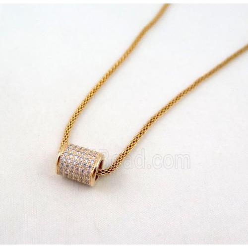 Zircon, copper spacer beads, gold plated