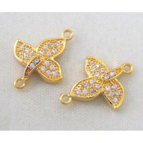 zircon, copper connector, gold plated
