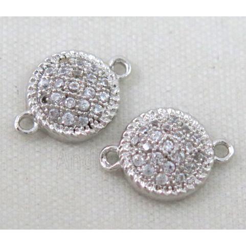 zircon, copper connector, platinum plated