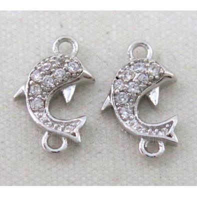 zircon, copper connector, platinum plated