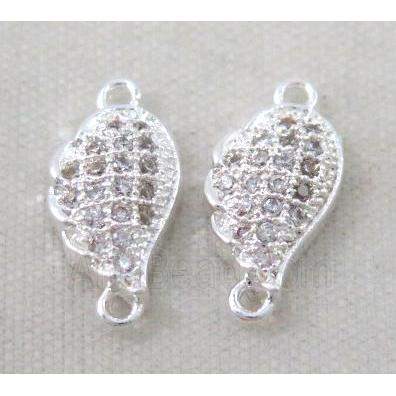 zircon, copper connector, silver plated