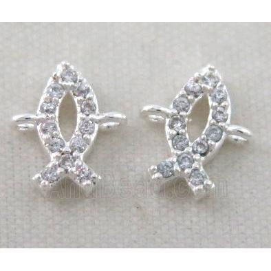 zircon, copper connector, silver plated