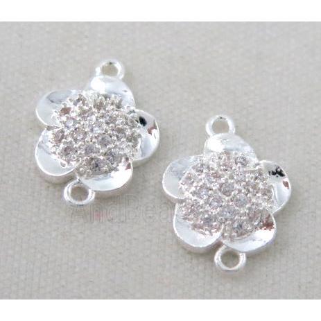 zircon, copper connector, silver plated