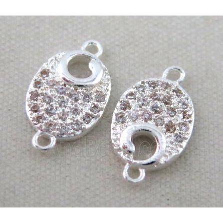 zircon, copper connector, silver plated
