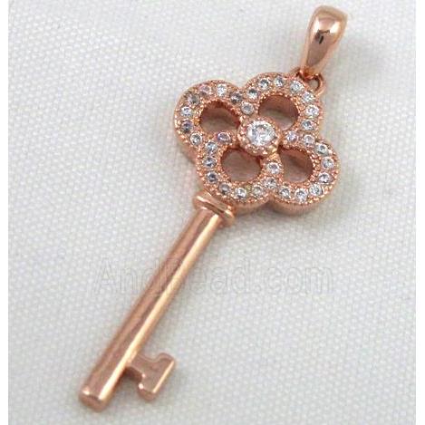 Zircon, copper pendant, red copper