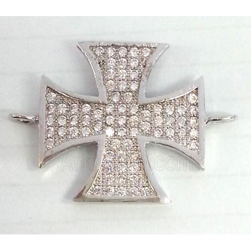 Zircon, copper conncetor, platinum plated