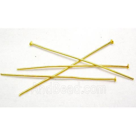 Tack HeadPin, iron, gold plated