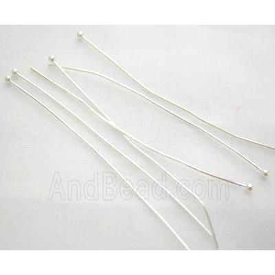 round-HeadPins, copper, silver plated