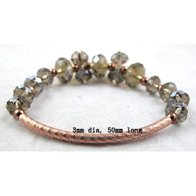 Chinese Crystal Glass Bracelet, stretchy, smoky