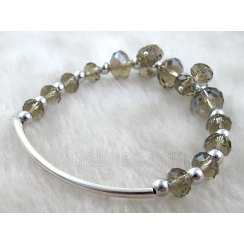 Chinese Crystal Bracelet, silver champagne