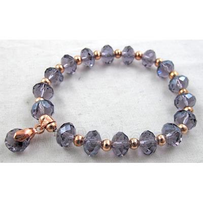Chinese Crystal Glass Bracelet, stretchy