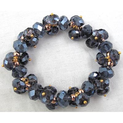 Chinese Crystal Glass Bracelet, stretchy