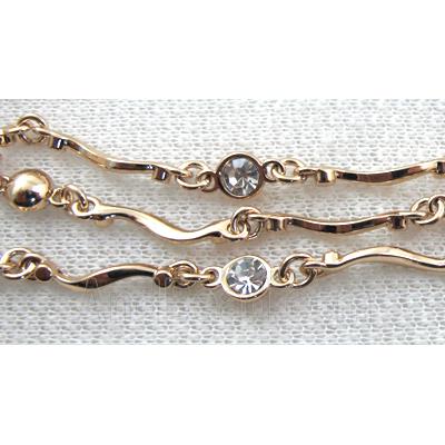 14k Gold Plated Alloy Bracelet, Nickel Free, Lead Free