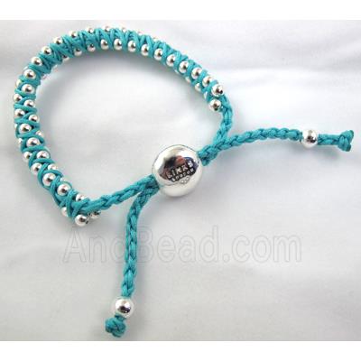 Fashion Bracelets, resizable, nylon and copper bead
