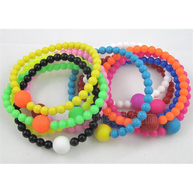 bracelet with rubber bead, mixed