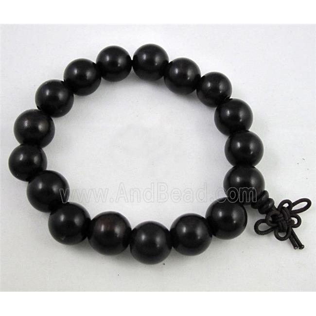 black ebony wood bracelet, stretchy