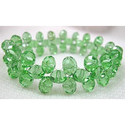 Chinese Crystal Glass Bracelet, stretchy, green
