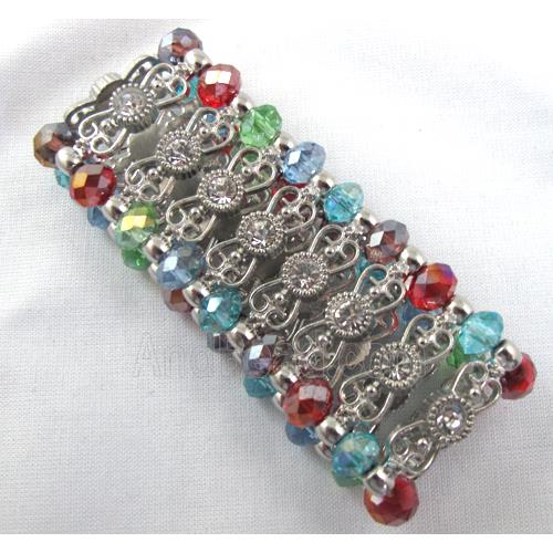 Chinese Crystal Glass Bracelet, stretchy, colorful