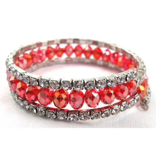 red Chinese Crystal Bracelets with Rhinestone