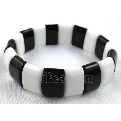 black white jasper bracelet, stretchy