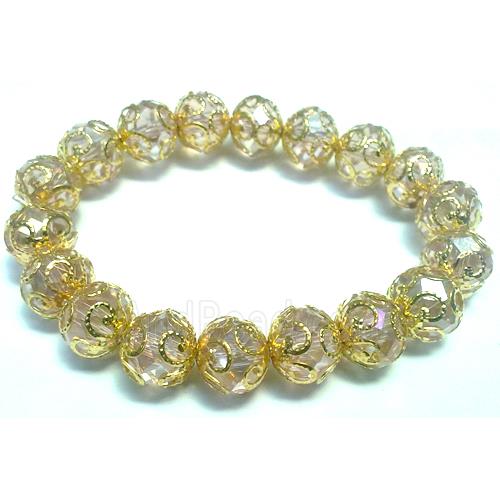 Chinese Crystal Glass Bracelet, stretchy, clear