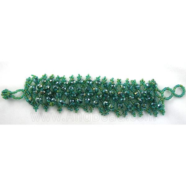 Chinese Crystal glass Bracelet, seed glass bead