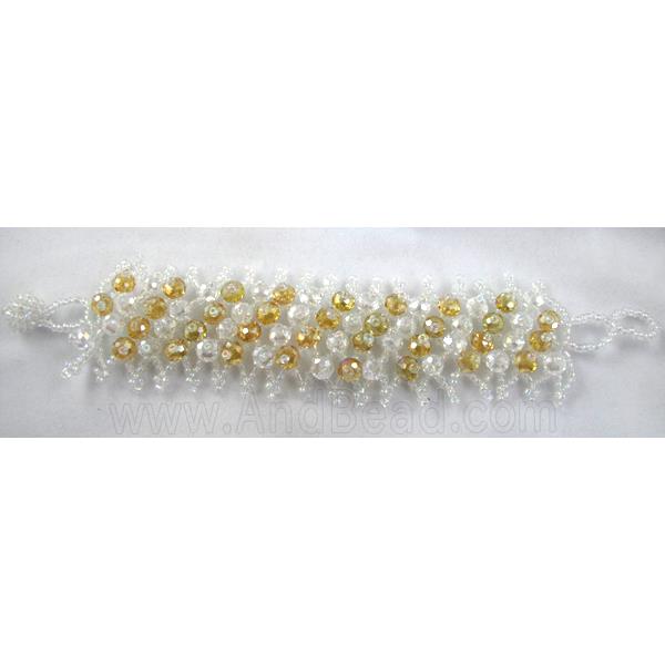 Chinese Crystal glass Bracelet, seed glass bead