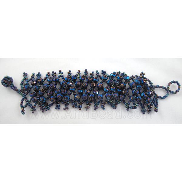Chinese Crystal glass Bracelet, seed glass bead