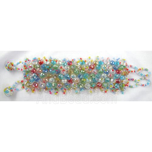 Chinese Crystal glass Bracelet, seed glass bead, colorful