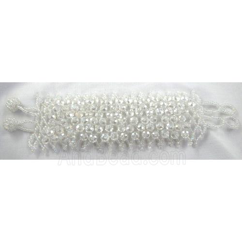 Chinese Crystal glass Bracelet, seed glass bead, clear