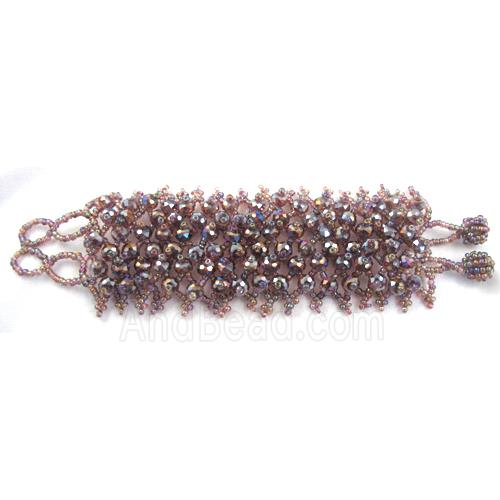 Chinese Crystal glass Bracelet, seed glass bead