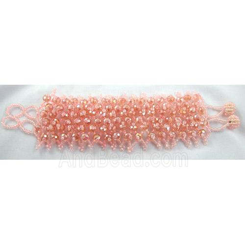 Chinese Crystal glass Bracelet, seed glass bead
