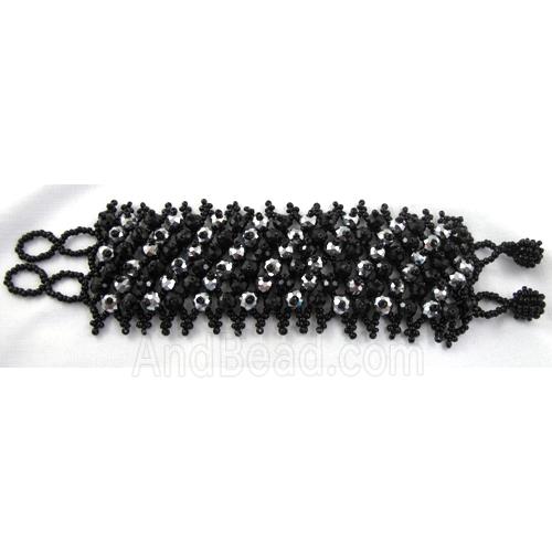 Chinese Crystal glass Bracelet, seed glass bead