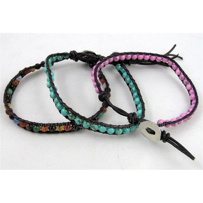 mixed handmade fashion gemstone wrap bracelet