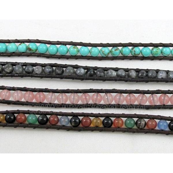 mixed handmade fashion gemstone wrap bracelet