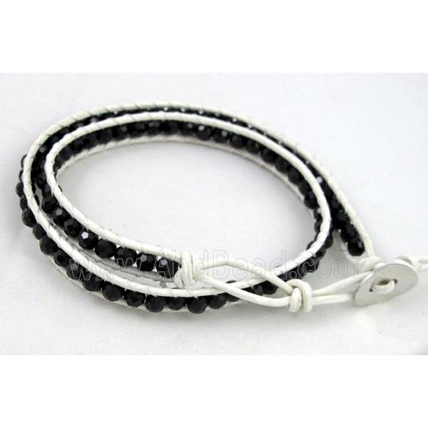 handmade bracelet with chinese crystal glass beads wrap