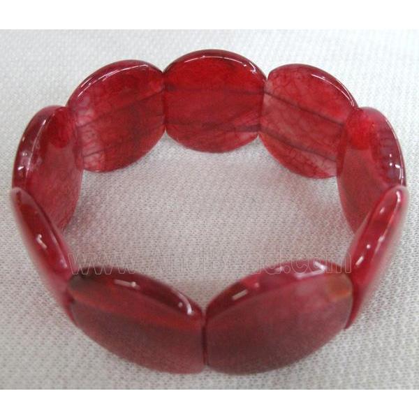 agate bracelet, stretchy, red