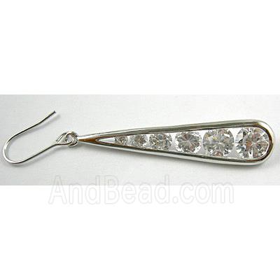 White CZ Diamond Earrings, Nickel Free