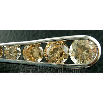 Pale Yellow CZ Diamond Drop Earrings, Nickel Free