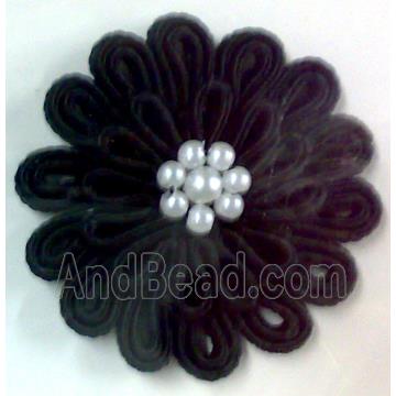 Crochet Handcraft Flower, Black